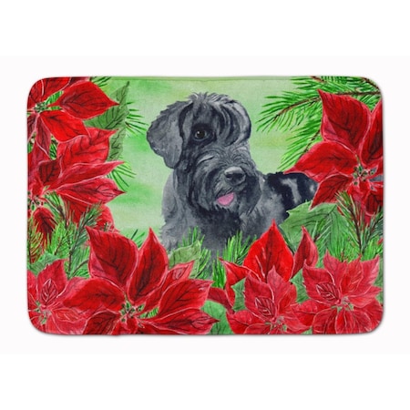 Carolines Treasures Giant Schnauzer Poinsettas Machine Washable Memory Foam Mat CK1308RUG